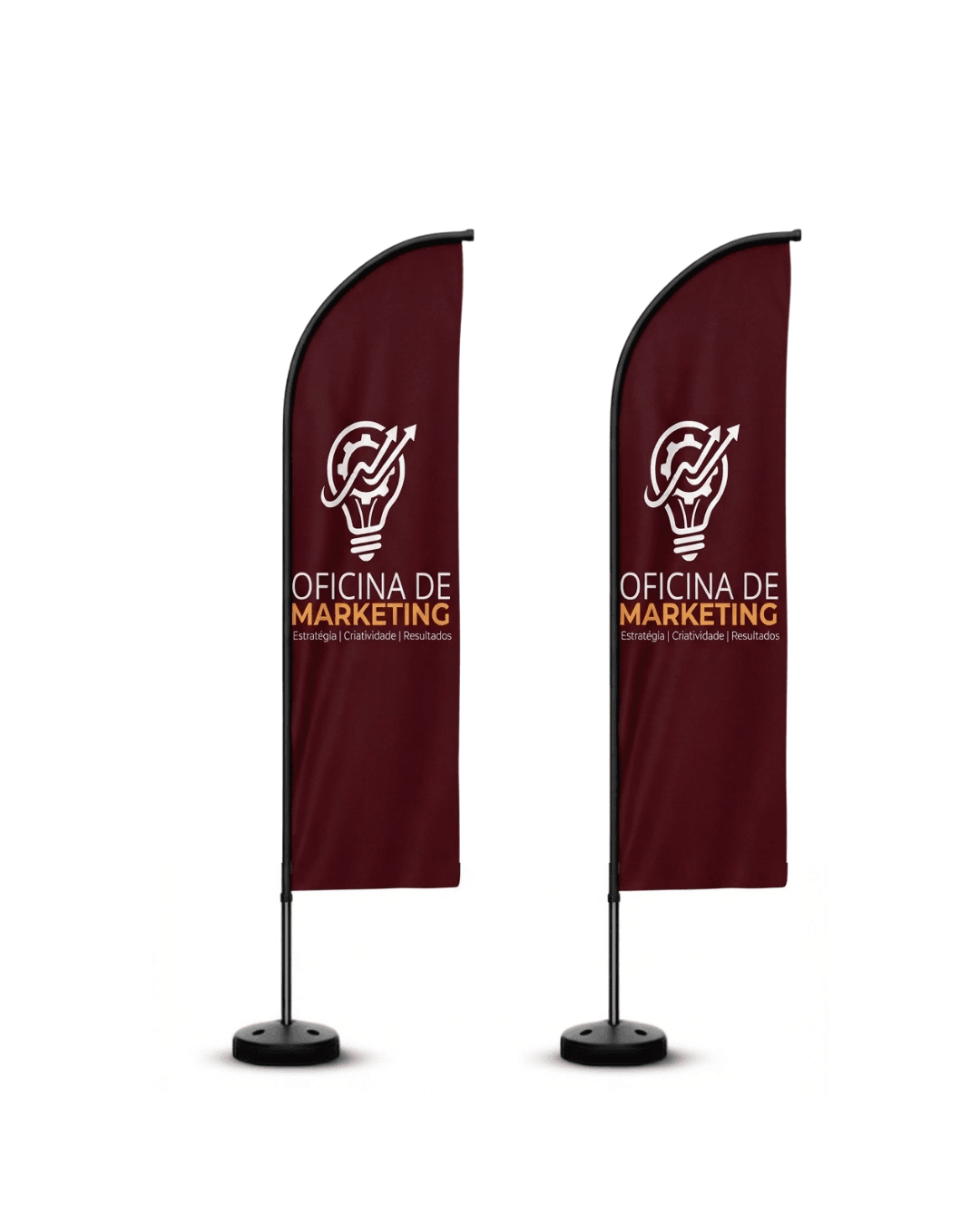 Windbanner / Feather Flag Duplo com Base Pesada