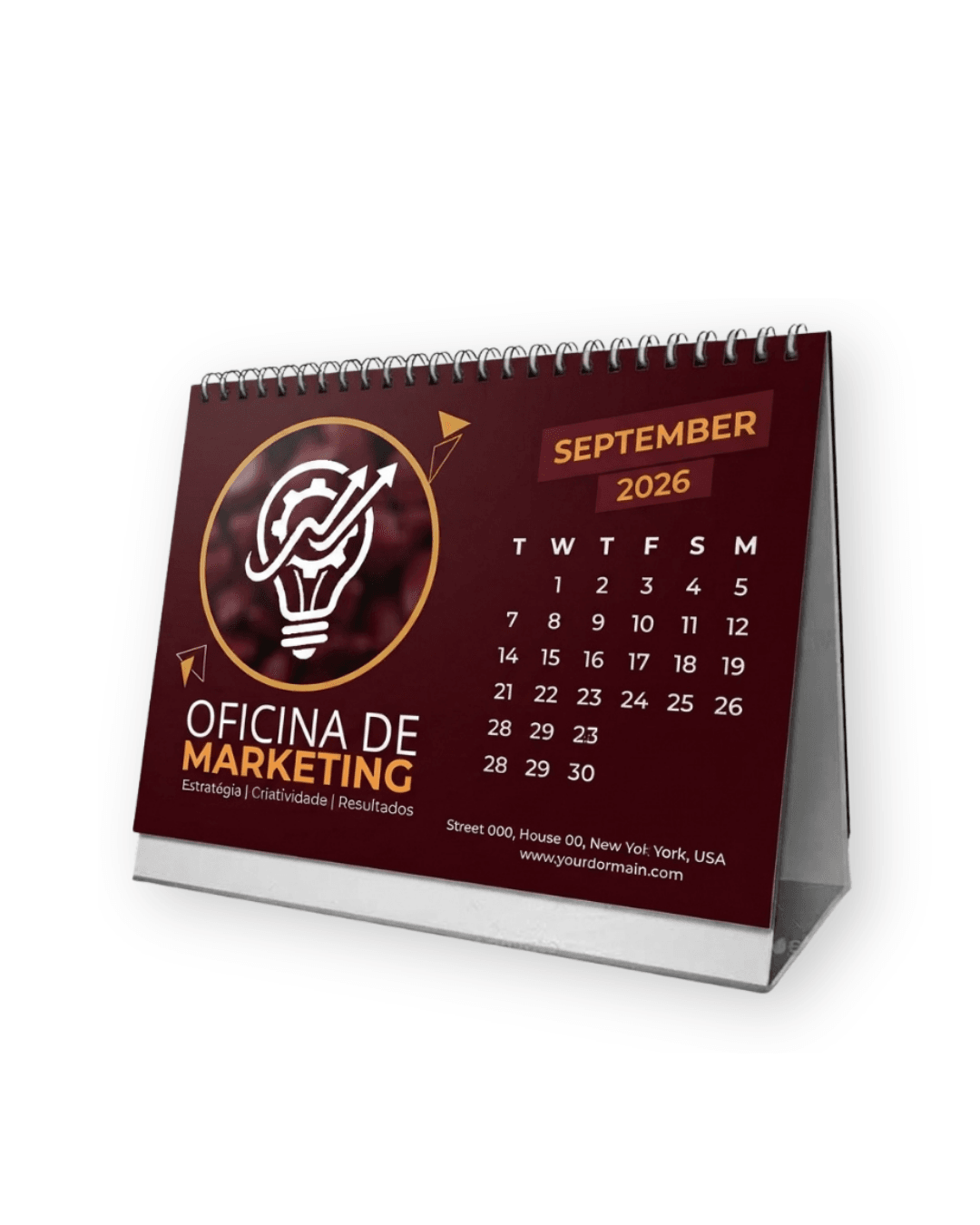 Calendários de Mesa A5 com Espiral Metálica