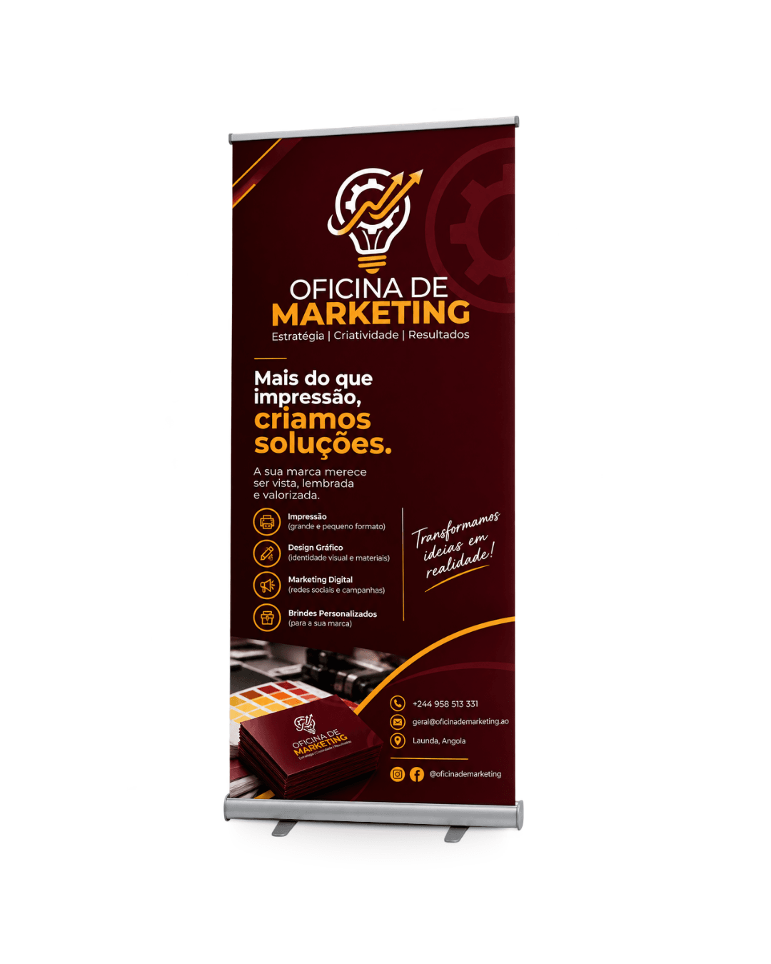 Roll-up Completo com Estrutura em Alumínio (80x200cm)