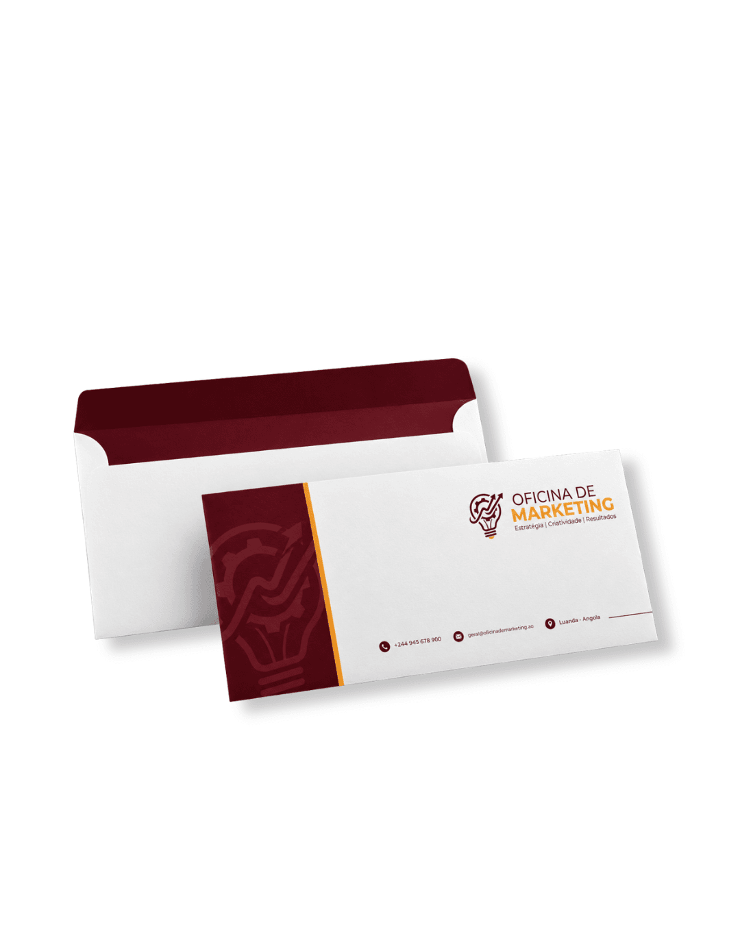 Envelopes Corporativos Personalizados com Aba Bordô