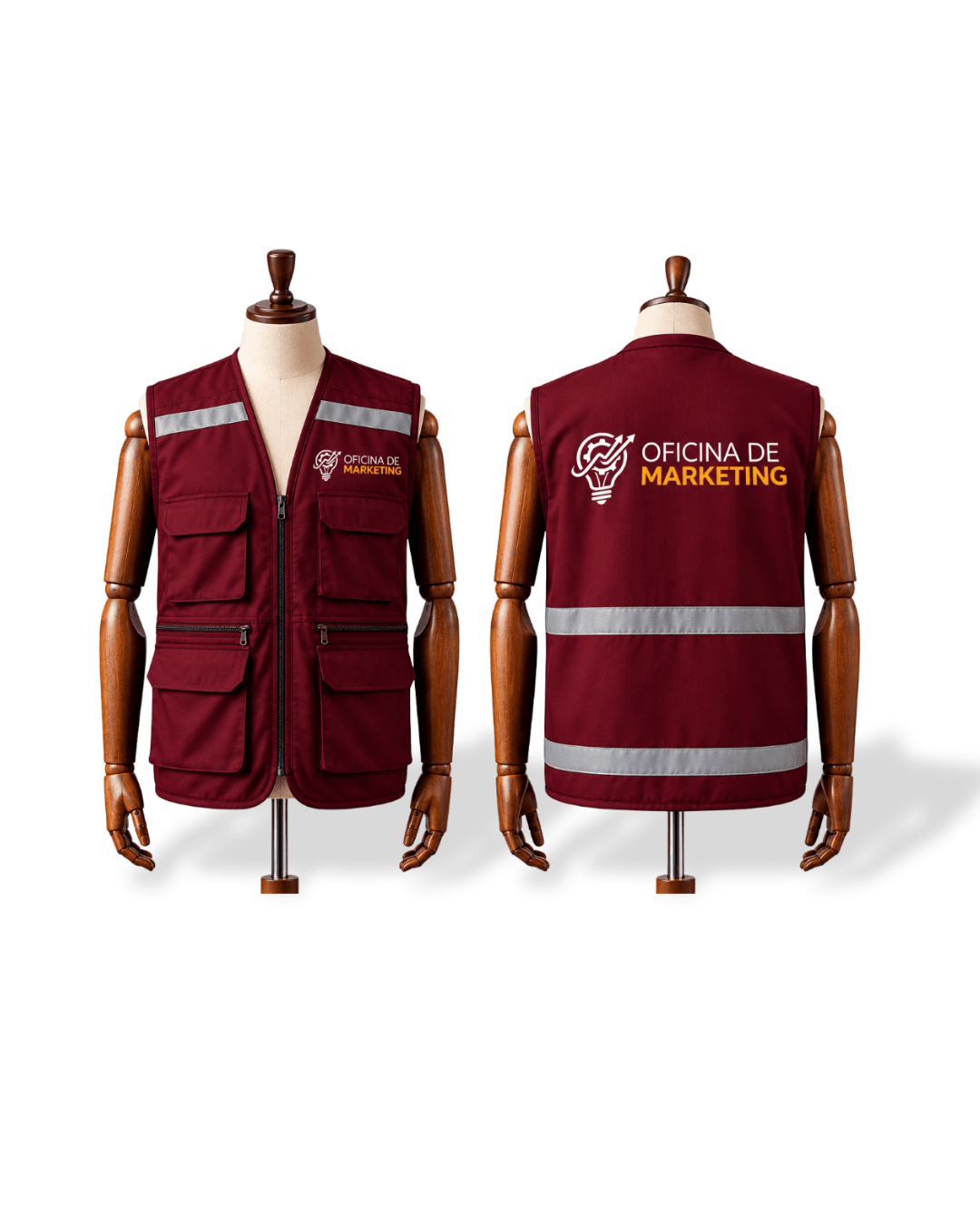 Coletes Técnicos Refletores Multibolsos com Estampa